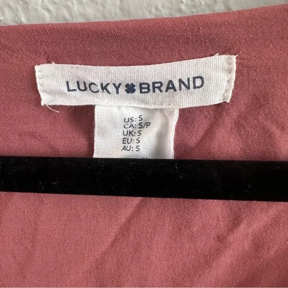 Lucky Brand Paisley Boho Babydoll Dress Small Long Sleeve Tiered - Picture 5 of 11